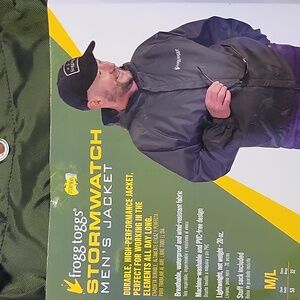 Frogg Toggs Mens Green Long Sleeve Zip Front Hooded Windbreaker Jacket Sz M/L